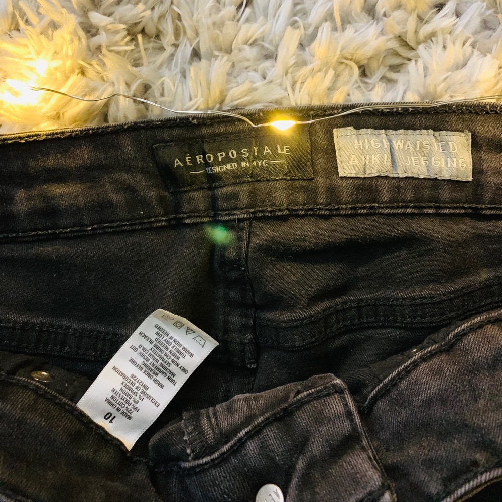 off black high waisted ankle jeggings - Picture 5 of 5